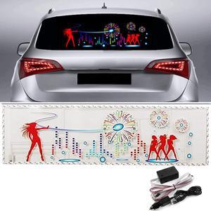 keeda Sound Music Activate Sensor Car Auto Sticker LED Light Equalizer Glow LED Light Audio Voice Rhythm Lamp (Firework, 90x25 cm)
