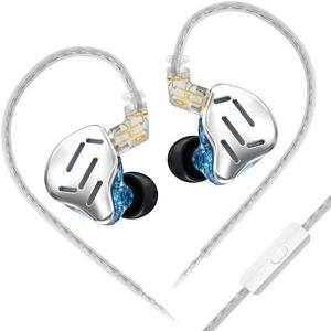 KZ Zax in Ear Monitor Headphone,16-Units HiFi Noise Reduction Hybrid-Driven IEM Headphone, Zinc Alloy Earbuds Earphones with Detachable Silver-Plated Upgrade Cable (Zax-Silver, with mic)...