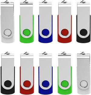KEXIN Flash Drive 32 GB USB Flash Drive 32gb 10 Pack Thumb Drive Jump Drive Flash Drives Memory Sticks Zip Drive, 10 Pack 5 Colors (Black, Blue, Green, White, Red)
