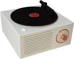 Old Fashioned Classic Style Bluetooth Speaker White Vinly Record Player Style Cute Look Creative Gift for Girls Bass Enhancement Loud Volume Speaker by KintiSun