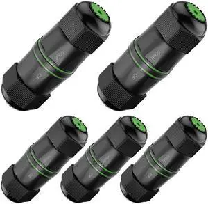 LEENUE Waterproof rj45 Coupler Cat6(3.48in), IP68 Waterproof Ethernet Coupler Female to Female, Gold-Plated and Shielded Outdoor Ethernet Coupler for CAT6/CAT5E/CAT5 Network Cables PoE, 5-Pack