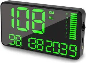 5.5'' Speedometer Odometer Display MPH/KMH with Over Speeding Alarm for All Vehicle Truck Bicycle Motorcycle, Speed, Driving Mileage, Time Calculation