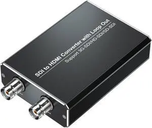 MISOTT SDI to HDMI Converter with Loop Out, 1080P HDMI Adapter - Compatible with 3G/HD/SD-SDI, Auto Format Detection and Audio De-embedder