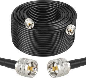 MOOKEERF CB Coax Cable 150FT, RG58 PL259 Coaxial Cable UHF Male to UHF Male Cable for CB Radio, Ham Radio, Amateur Radio, Antenna Analyzer, SWR Meter
