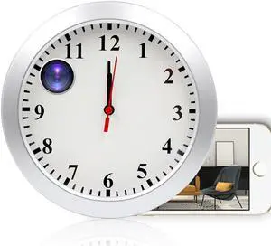 Pelay Hidden Camera Clock, Spy Camera HD 1080P WiFi Mini Wall Clock Camera, Wireless Security Surveillance Camera Motion Detection and Video Recoder, Nanny Cam, No Audio Function, Only Video Cameras