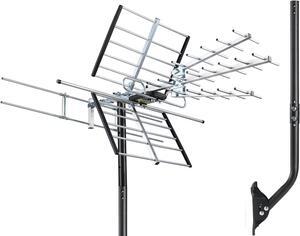 PIBIDI Outdoor TV Antenna, Long Range Digital OTA Antenna for 4K 1080P VHF UHF, 200 Mile Range, with Mouting Pole (UHD-8903 + POLE)
