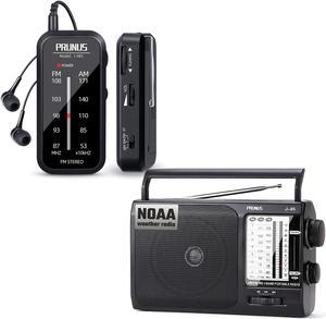 PRUNUS J985 AM FM Pocket Radio with Back ClipPRUNUS J05 AM FM NOAA Weather Portable Radio