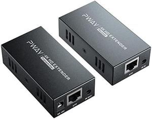 PWAY 4K HDMI Extender, Ultra HD 4K@60Hz over Cat5e/6 Up to 200ft/60m, Extended Audio and Video, Supports Loop Out, IR, HDCP 2.2/1.4 YUV 444