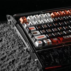 UltraEquip PIIFOX Clear PC Shine Through Keycaps + PBT Keycaps- Wandering Plan Cherry Profile Dye Sub Keycap Set for Mechanical Keyboard Key Cap (Side Printed)