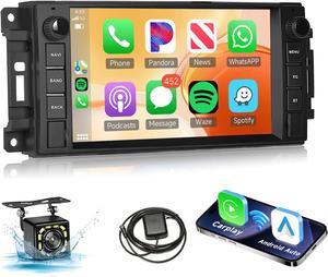 Android Stereo Radio Carplay for Jeep Wrangler Dodge RAM Avenger Challenger Chrysler Android Auto, Rimoody 7'' Touchscreen GPS Navigation WiFi Mirror Link Bluetooth FM Backup Camera