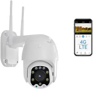 SECUEYE 4MP Cellular Camera 3G/4G vSIM Pan/Tilt/Zoom Automatic Tracking Color Night Vision Human Detection IP65 Waterproof TF Card Recording