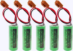 5Pcs/Set CR17450SE-R 3V 2500mah PLC Battery for FANUC A98L-0031-0012 CNC System with Plug