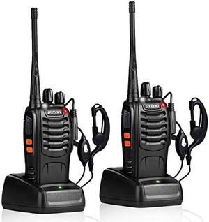 pxton Walkie Talkies Rechargeable Long Range Two-Way Radios with Earpieces,2-Way Radios UHF Handheld Transceiver Walky Talky with Flashlight Li-ion Battery and Charger(2 Pack)