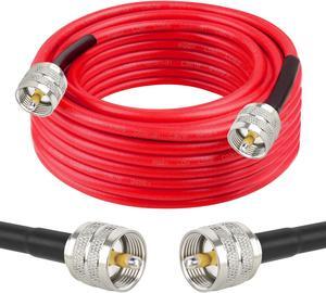 MOOKEERF RG8X Coaxial Cable 25ft,CB Coax Cable,UHF PL259 Male to Male Low Loss CB Antenna Cable 50 Ohm for HAM Radio,Antenna Analyzer,Dummy Load,SWR Meter