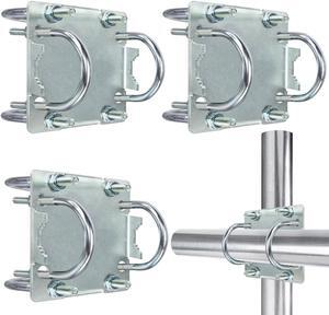 3PCS Antenna Mast Clamp Cross-Over Bracket Kit with U Bolts for 1"-2" OD Poles, Heavy Duty Antenna Pole Mounting Hardware for MINO Yagi TV Antennas, Security Camera, Weather Station