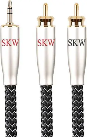 SKW High end WG Series 3.5MM to 2RCA Audio Stereo Cable 5ft/1.5M