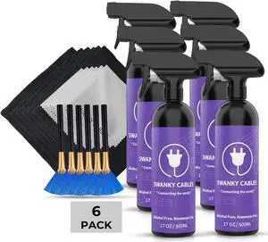 Swanky Computer Screen Cleaner Kit: Set of Electronic Cleaner Spray Microfiber Cleaning Cloth for Tv Cleaner - Ipad Screen Cleaner - Iphone Cleaner - Monitor Cleaner - Laptop Cleaner (17 Oz, 6-Pack)