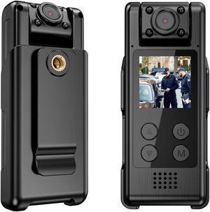 VIDCASTIVE 4K WiFi Body Camera Built-in 64G Record Video Audio, Police Body Worn Cam with 180deg Rotatable Lens, Night Vision, 2000mAh Battery for Daily Records, Delivery/Serving Jobs