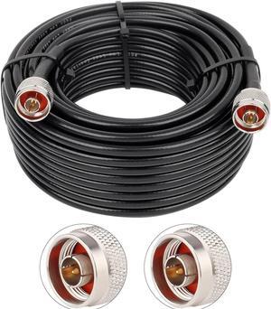 50ft KMR240 Coax Extension Cable N Male to N Male Connector Low Loss Coaxial Cables for 3G/4G/5G/LTE/GPS/WiFi/RF/Ham/Radio to Antenna or Phone Signal Booster Use 50 Ohm(Not for TV)