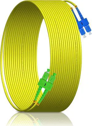 XWYWX 30M/99FT SC/APC to SC/UPC SM DX LSZH 3.0mm Indoor Fiber Optic Patch Cord, SC to SC Single mode 9/125mm Duplex SC-SC Optical Fiber Jumper Cable Compatible with OS1&OS2-XSASU121-30