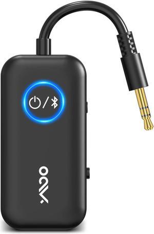 YMOO Bluetooth 5.3 Transmitter Receiver for TV/Airplane to 2 Headphones, Wireless Audio Adapter with Aptx/Aptx-HD Low Latency (<40ms), Aux Connector for Home Stereo/Bluetooth Earbuds/PC/Gym