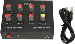 7 Band Sound Equalizer, 3.5mm Input Car Sound Equalizer Ear Amplifier Output Input 12dB High Bass Adjustment Dual Channel Digital Equalizer