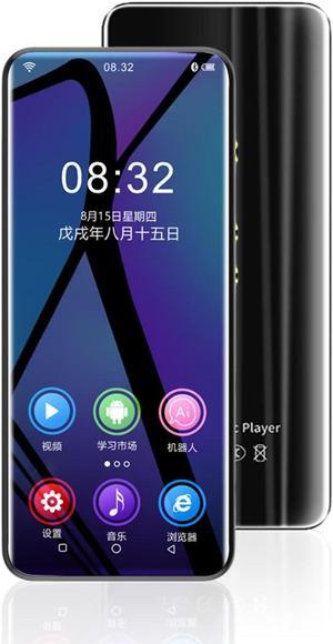 MP3 Player with Bluetooth and WiFi, 4.0 Inch Full Touch Screen MP4 MP3 Player with Speaker, for Android Streaming Music Player Portable HiFi Sound Digital Audio Player 2050mAh (Black)