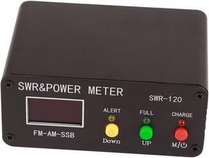Standing Meter Short Power Meter, Professional Portable Digital Dual Band SWR Power Meter with LCD, 1.8 50MHz FM AM CW SSB Modes for Two Way Radio