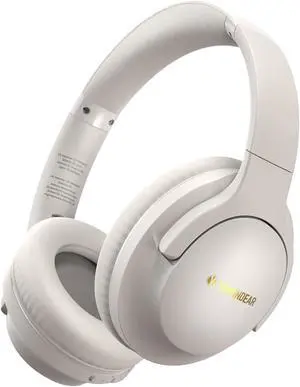 YUMONDEAR Bluetooth Headphones Over Ear, 80H Playtime Wireless Headphone with 3 EQ Modes, Built-in Mic, Deep Bass, HiFi Stereo Foldable Wireless Headset for iPhone PC Travel Workout (Light Gray)