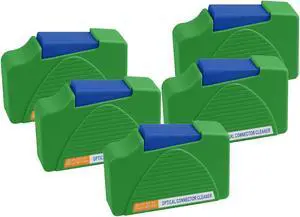 Duogalia Fiber Cleaner Box - 5 Pack FTTH Fiber Optic Cleaning Box for FC & SC & ST & LC End Faces & Optical Connectors -Over 500 Times Anti Static Clean Swab, Green