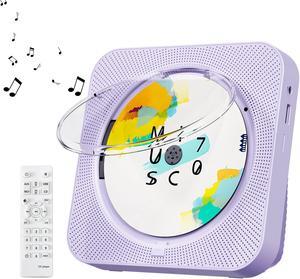 CD Player Portable Bluetooth 5.1 Desktop CD Player with HiFi Sound Speakers,Remote Control,Dust Cover,LED Display,Boombox FM Radio,USB/AUX for Home,Gift,Kids (Purple)