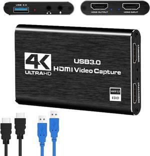 4K HDMI Video Capture Card for Streaming,RREAKA Full HD 1080P 60FPS Video Recorder Audio Video Capture Card for Gaming/Video Conference/Broadcasting