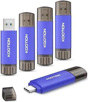 32GB Type-C Flash Drive 5-Pack, KOOTION 2-in-1 USB C Flash Drive USB-A&USB-C 3.0 Dual Drive OTG, Thumb Drive Memory Stick for Android Smartphone/Tablet/PC