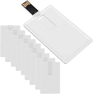 Enfain Credit Card USB 2.0 Flash Drives Memory Stick 8GB - 10 Pack White, for Bank, Book Store, Library, Photo Booth, Health Service