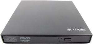SANOXY Slim USB 2.0 External Portable 24x CD-Rw.8xDVD 24xcd-rom USB COMBO DRIVE-USB2-CDDVDCOMBO (BLACK)