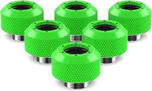 PrimoChill 1/2in. Rigid RevolverSX Series Fitting - 6 Pack - UV Green