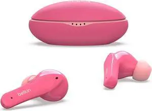 Belkin Soundform Nano - Bluetooth Earbuds for Kids with Built-in Microphone, 24H Battery Life, 85dB Safe Volume Limit - Kids Bluetooth Earbuds for iPhone, iPad, Galaxy & More - Pink
