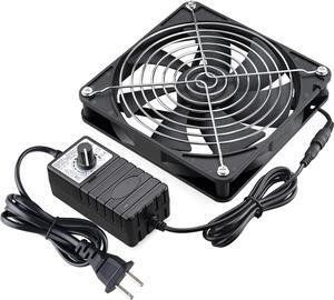 GDSTIME 140mm x 25mm 110V 220V AC Powered Fan with Speed Controller for DIY Cabinet Cooling Ventilation