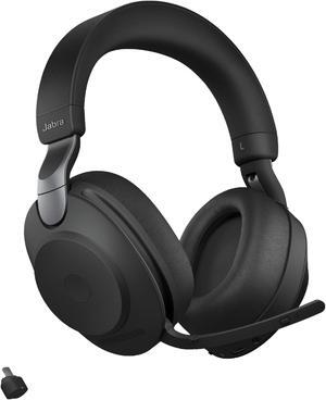 Jabra Evolve2 85 MS Wireless Headphones with Link380c, Stereo, Black - Wireless Bluetooth Headset for Calls and Music, 37 Hours of Battery Life, Advanced Noise Cancelling Headphones