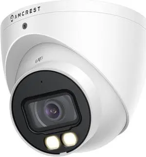 Amcrest Analog 5MP NightColor Outdoor Security Camera, Turret 5MP @ 25fps, CCTV-Coax-BNC, 131ft Full Color Night Vision, Mic, 112° FOV (Not an IP Camera) (DVR Required, Not Included) (AT5N28-W)