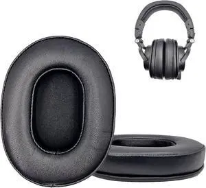 AHG M50X Ear Pads Cushions Compatible with Audio Technica ATH-M50X ATH-M50XBT ATH-M50xSTS ATH-MXBT2 ATH-M40X ATH-M30X ATH-M20X MSR7 Headphones (Black). Premium Sheepskin Leather | AHG FlexiSoft Foam