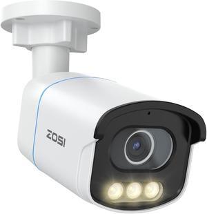 ZOSI C186 Aurora Lux True Color Night Vision 5MP 3K PoE Security Camera Outdoor, F1.0 Large Aperture, 1/1.79" Image Sensor, Smart Warm Light, Human Vehicle Detect, Spotlight Siren Alarm, 2-Way Talk