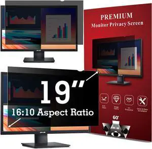 APeiSi 19 Inch Computer Privacy Screen Filter for 16:10 Widescreen Monitor - Privacy Screen Shield,Anti-Glare and Anti-Blue light Screen Protector