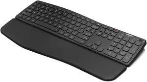 Arteck Bluetooth Keyboard Universal Wave Comfortable Keypad with Palm Rest Multi-Device Full Size Wireless Keyboard for Windows iOS iPad OS Android, Computer Desktop Laptop Surface Tablet Smartphone