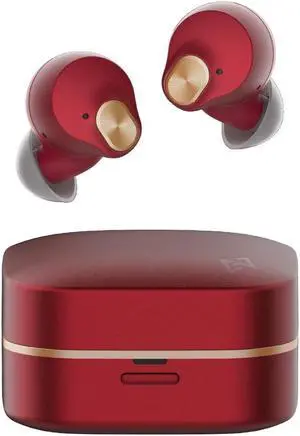 AVIOT TE-Q3 Small Active Noise Cancelling Wireless Earbuds, Bluetooth 5.3, Multipoint Connection, Built-in Mic, Medical Grade Silicone, Up to 42 Hours Playtime, IPX4 Waterproof (Red)