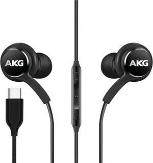 Bhvrtls 2024 Earbuds Stereo in-Ear Headphones for Samsung Galaxy S24 S23 S22 S21 S20, Note 10, 10+ - Designed by AKG - with Microphone and Volume Remote Type-C Connector-Black