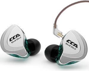 CCA C10 in Ear Monitor Headphone 10 Hybrid Drivers Wired Earbud 4BA 1DD HiFi IEM Earphones Stereo Noise Isolating Earphone with Detachable Cable for Musicians Singers Studio Audiophiles Dj PC