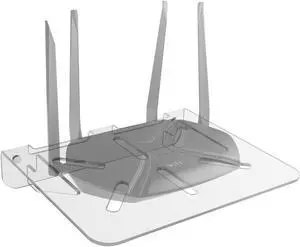 CaSZLUTION WiFi Router Wall Mount Shelf, Acrylic Floating Wall Shelf Holder, Universal Storage Shelf Stand for Router, Modem, Mini Projector, TV Box, Speaker and etc., 12.2 X 10.03 Inch (Clear)