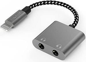 Cubilux Lightning Dual Headphone Splitter [Aluminum Case, Apple MFi Certified] Double 3.5mm Audio Jacks Splitter for 2 Earphones Compatible with iPhone 14 Pro Max 14 Plus/13/12/11/SE 2/Xr/Xs Max, iPad