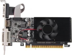 EBTOOLS PC Graphics Card, GT610 1GB DDR3 Gaming Graphics Card, 64 Bit Game Graphics Card with Silence Cooling Fan, Support DVI VGA Interface, PCI Express 2.0 x 16